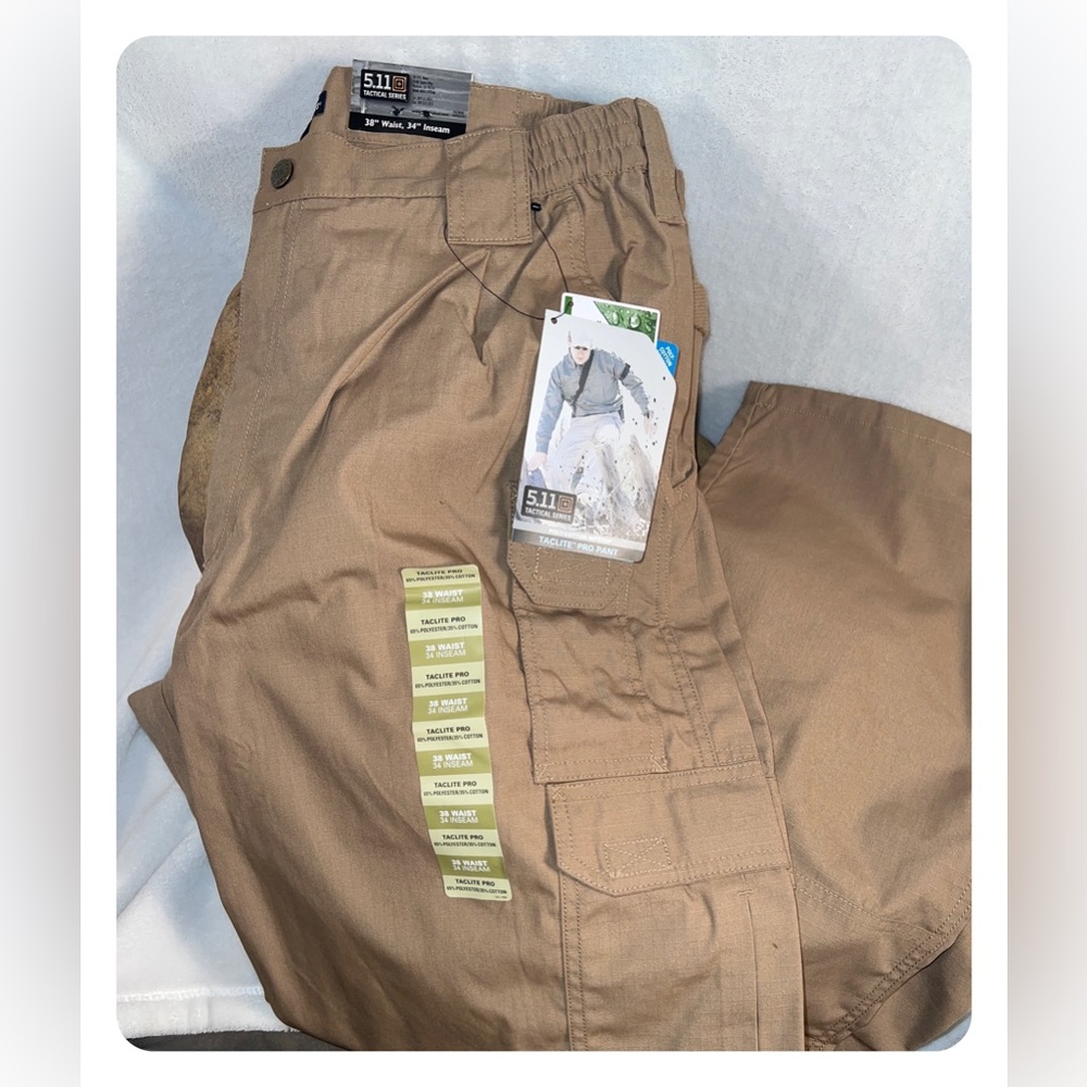 5.11 Tactical Pro series Pants. Tan in color. Size 38 waist 34 inseam